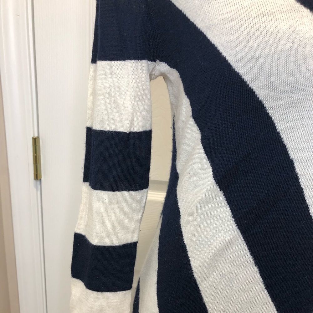 GAP navy white striped long sleeve sweater top - Picture 3 of 8